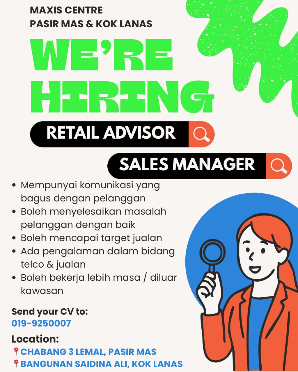 Jawatan Kosong Di Maxis Centre JOB VACANCY MAXIS CENTRE